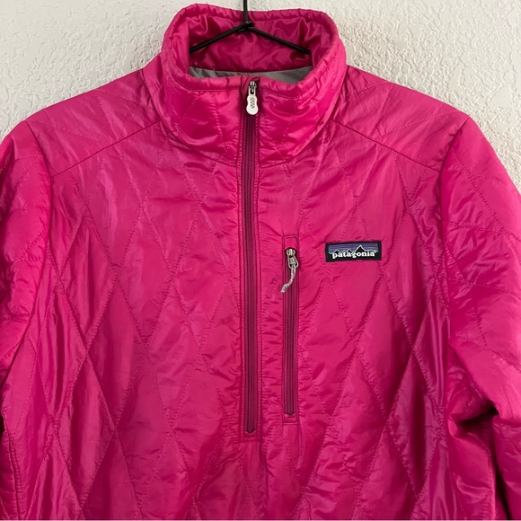 Patagonia Nano Puff Puffer 1/4 Zip Jacket Size Medium Pink Fuchsia - Picture 2 of 7
